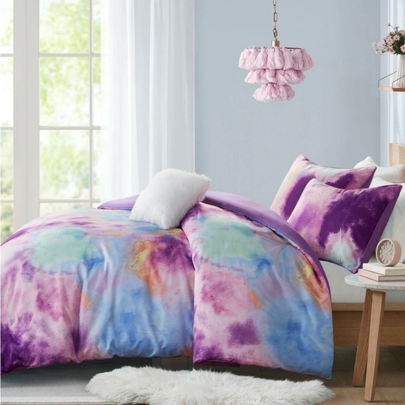 Intelligent Design Karissa Watercolor Tie Dye Printed Duvet Cover Set - Picture 4 of 12